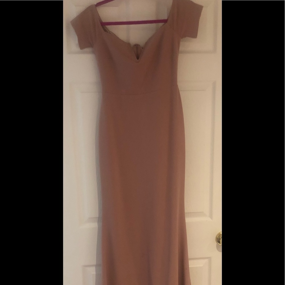 Lulus off the shoulder dress in mauve